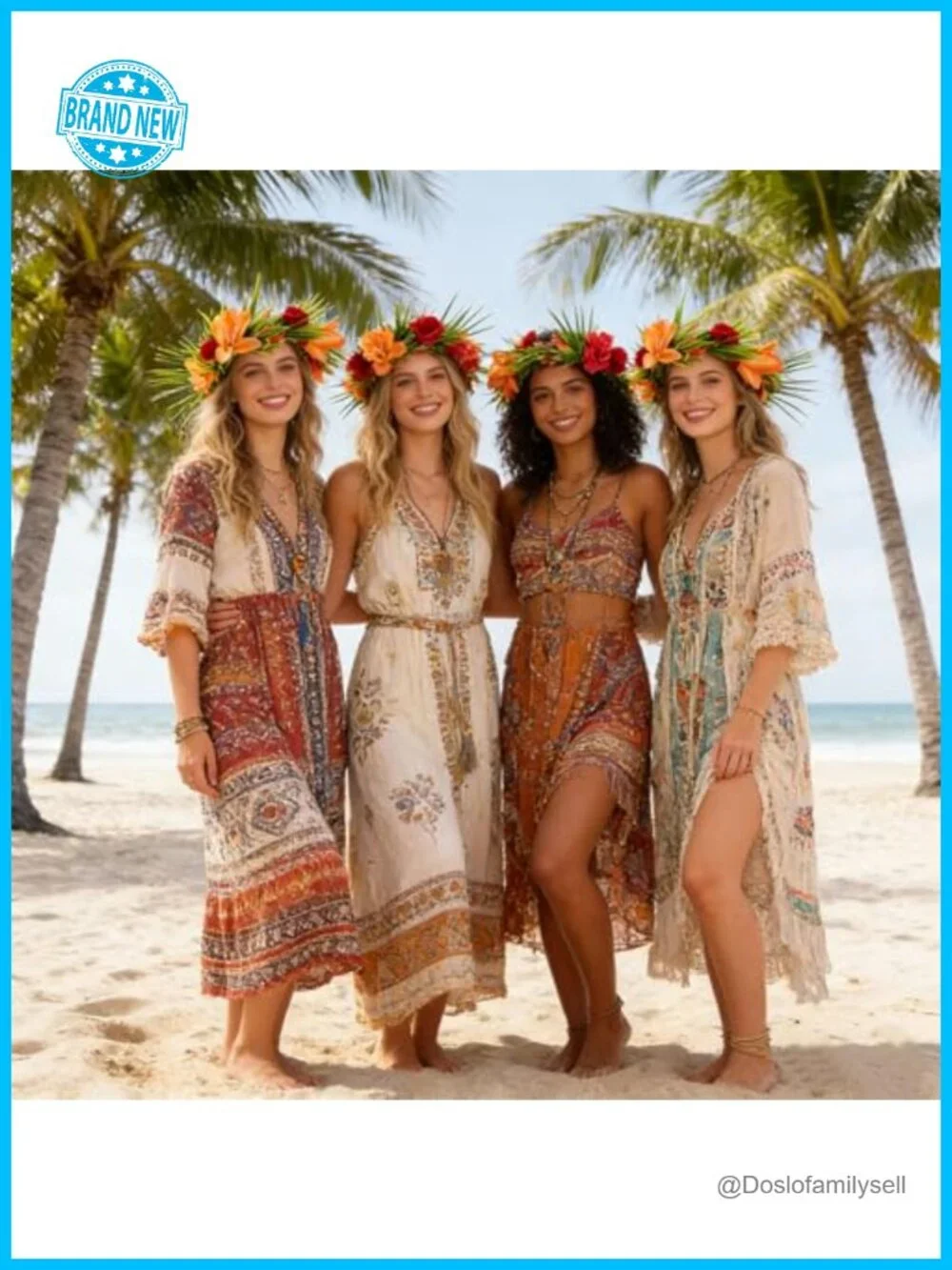 Tropical Hawaiian Flower Crown Adjustable Ribbon Lei Headband Luau Party Hair